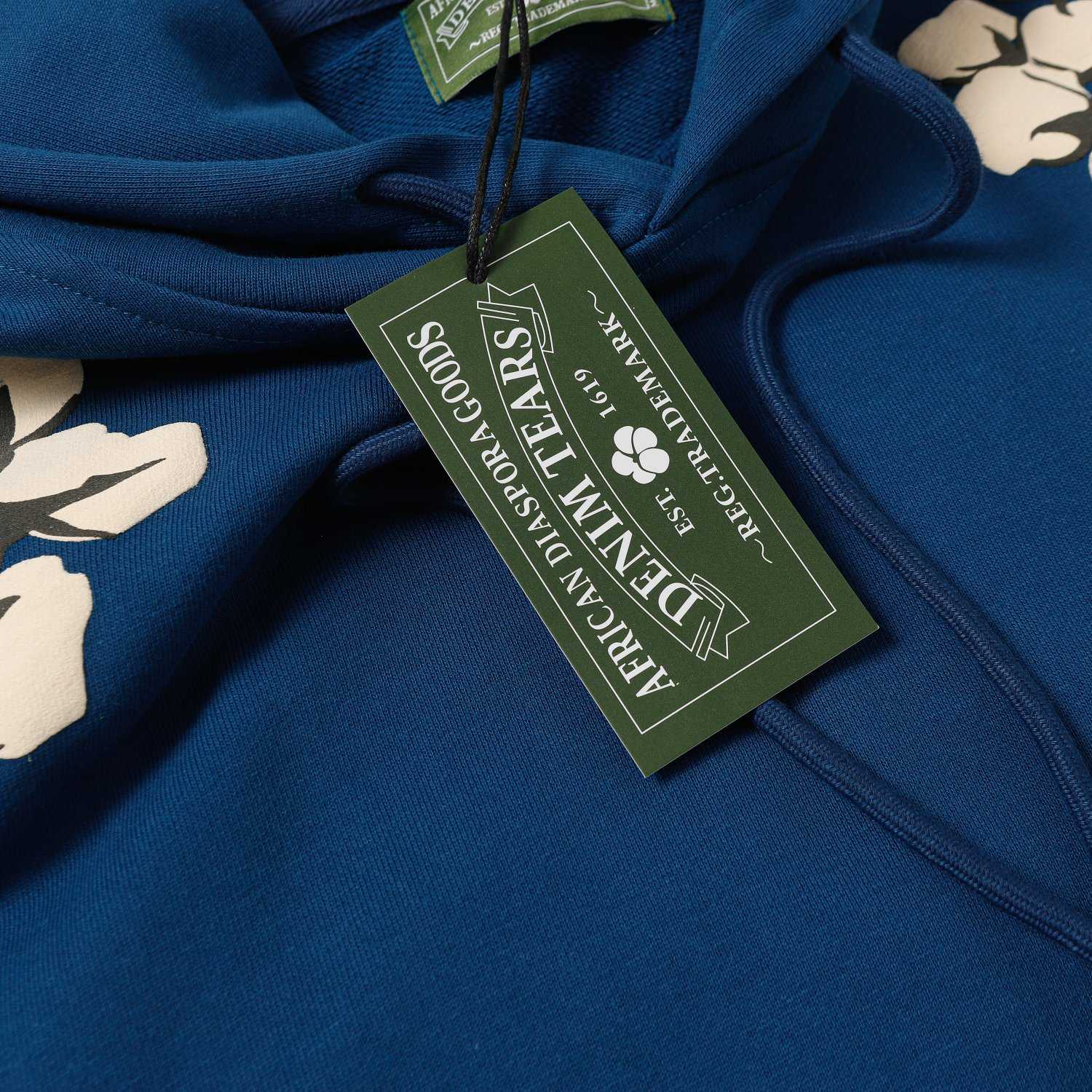Denim Tears Cactus Tears Wreath Hoodie Blue - FashionPlug