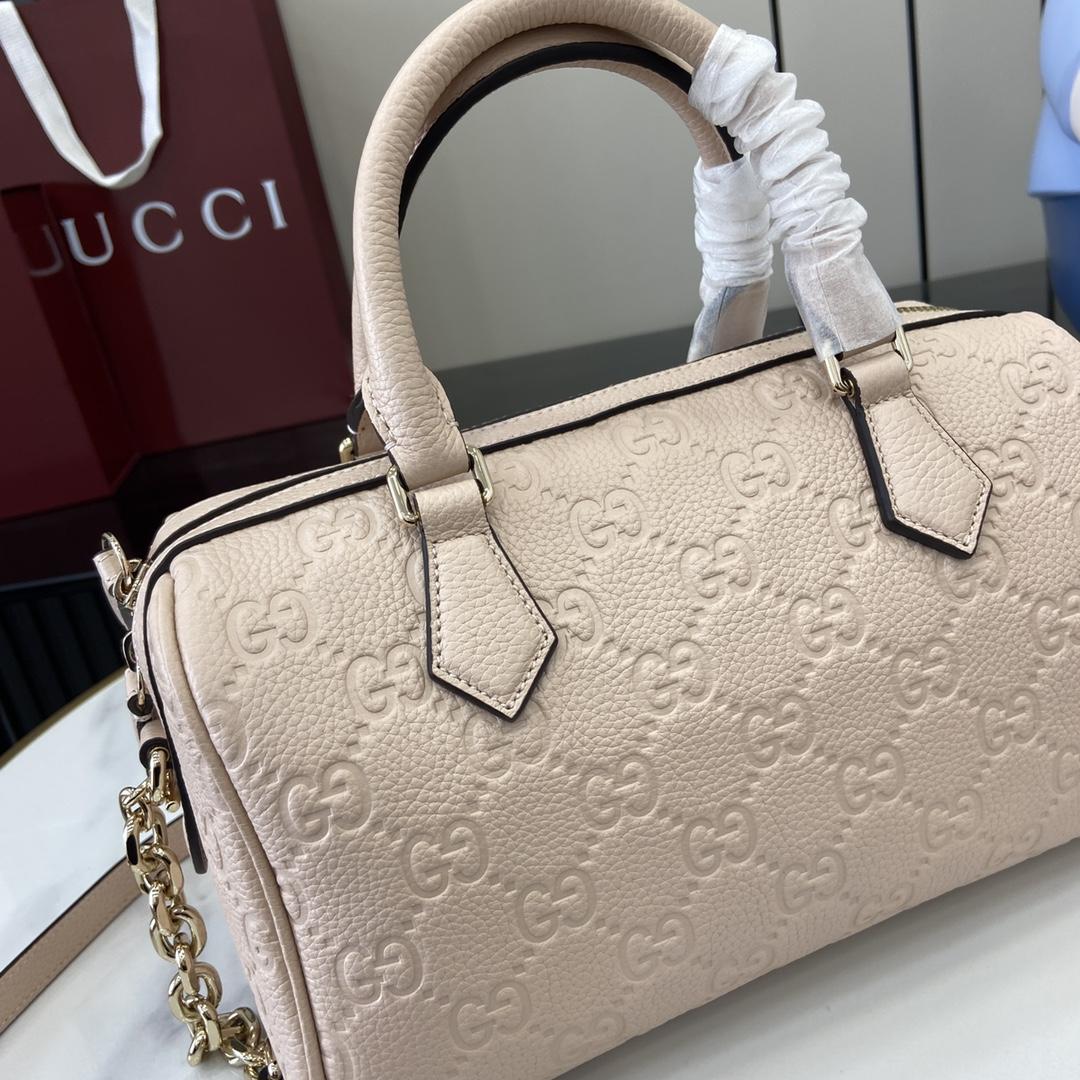 Gucci GG Emblem Small Top Handle Bag - FashionPlug