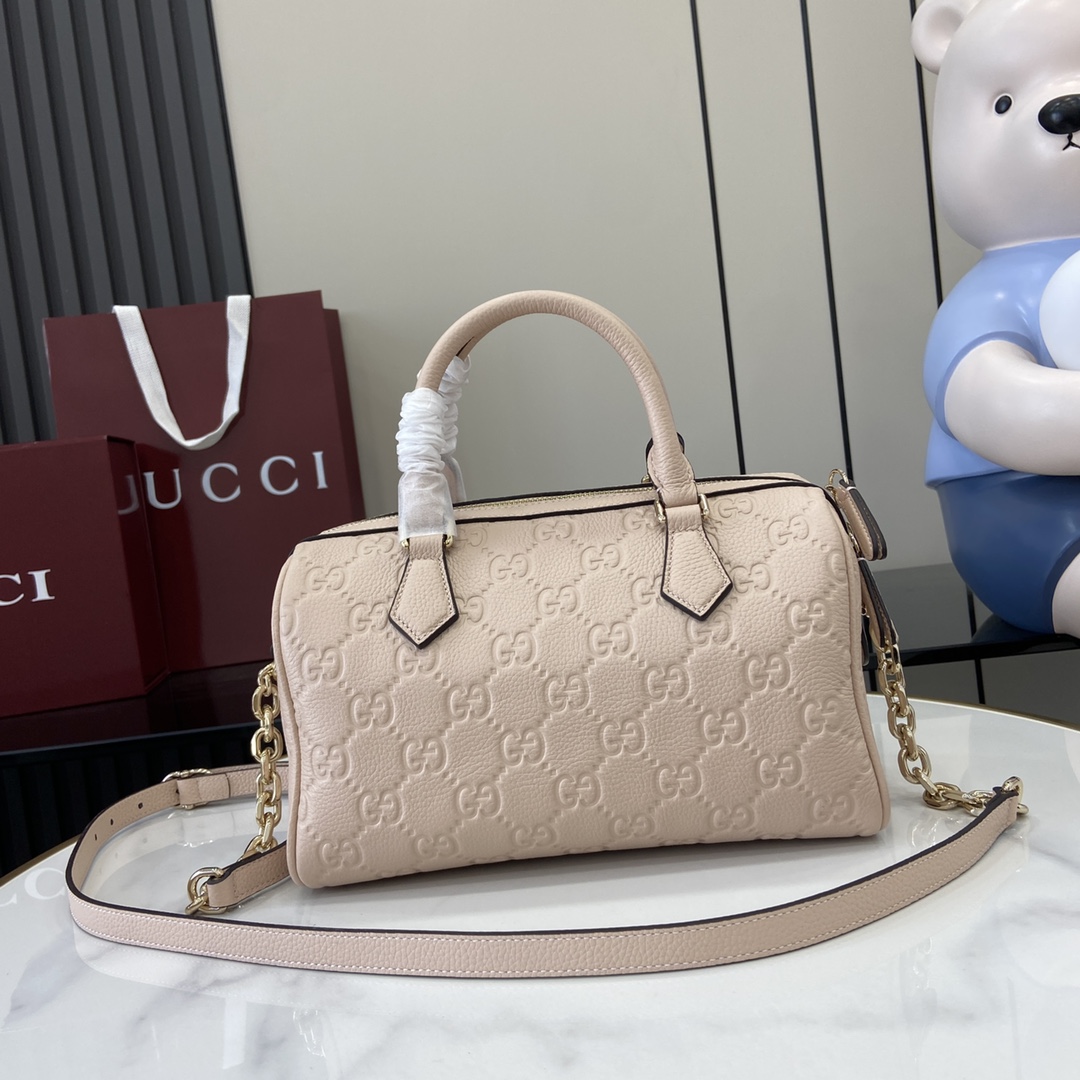 Gucci GG Emblem Small Top Handle Bag - FashionPlug