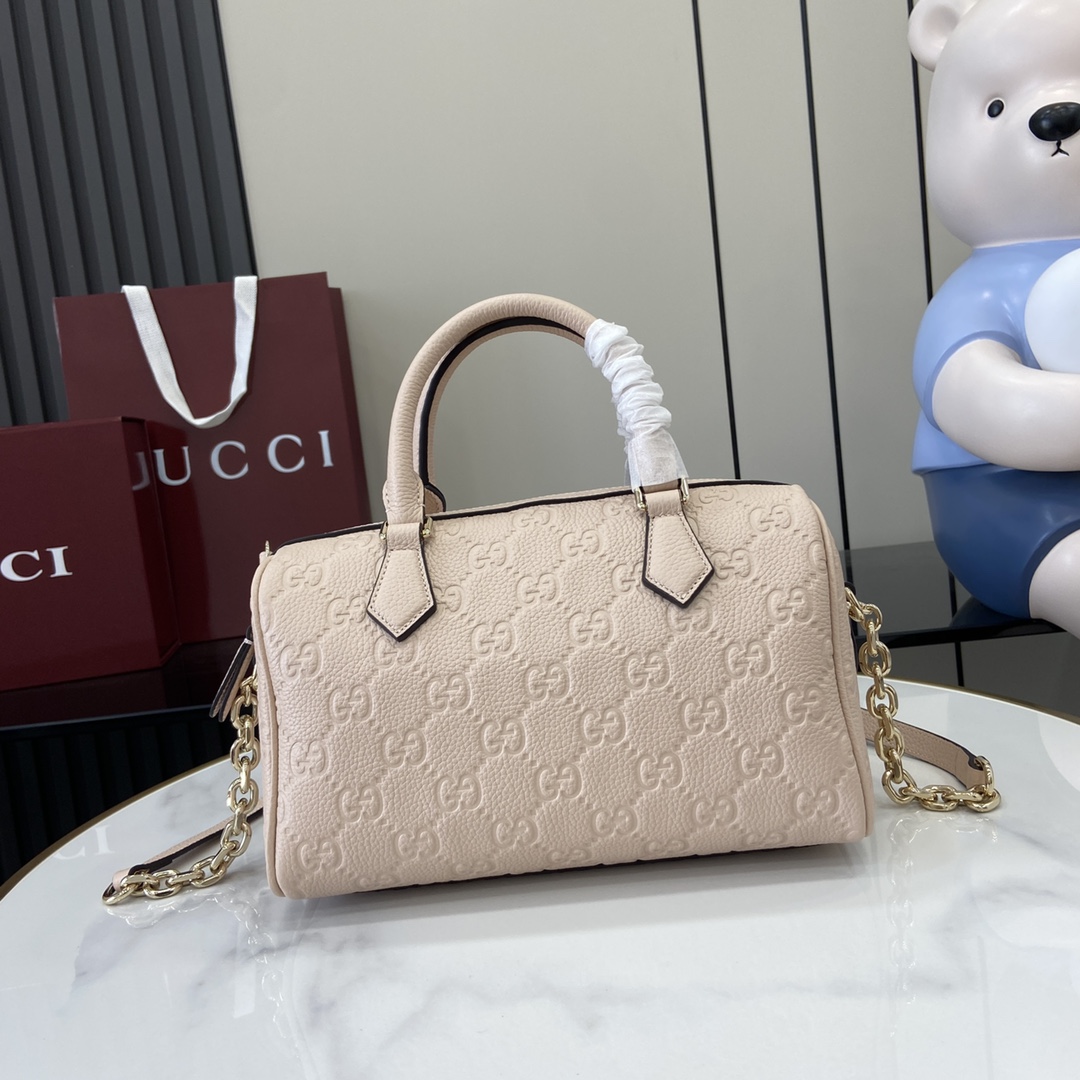 Gucci GG Emblem Small Top Handle Bag - FashionPlug