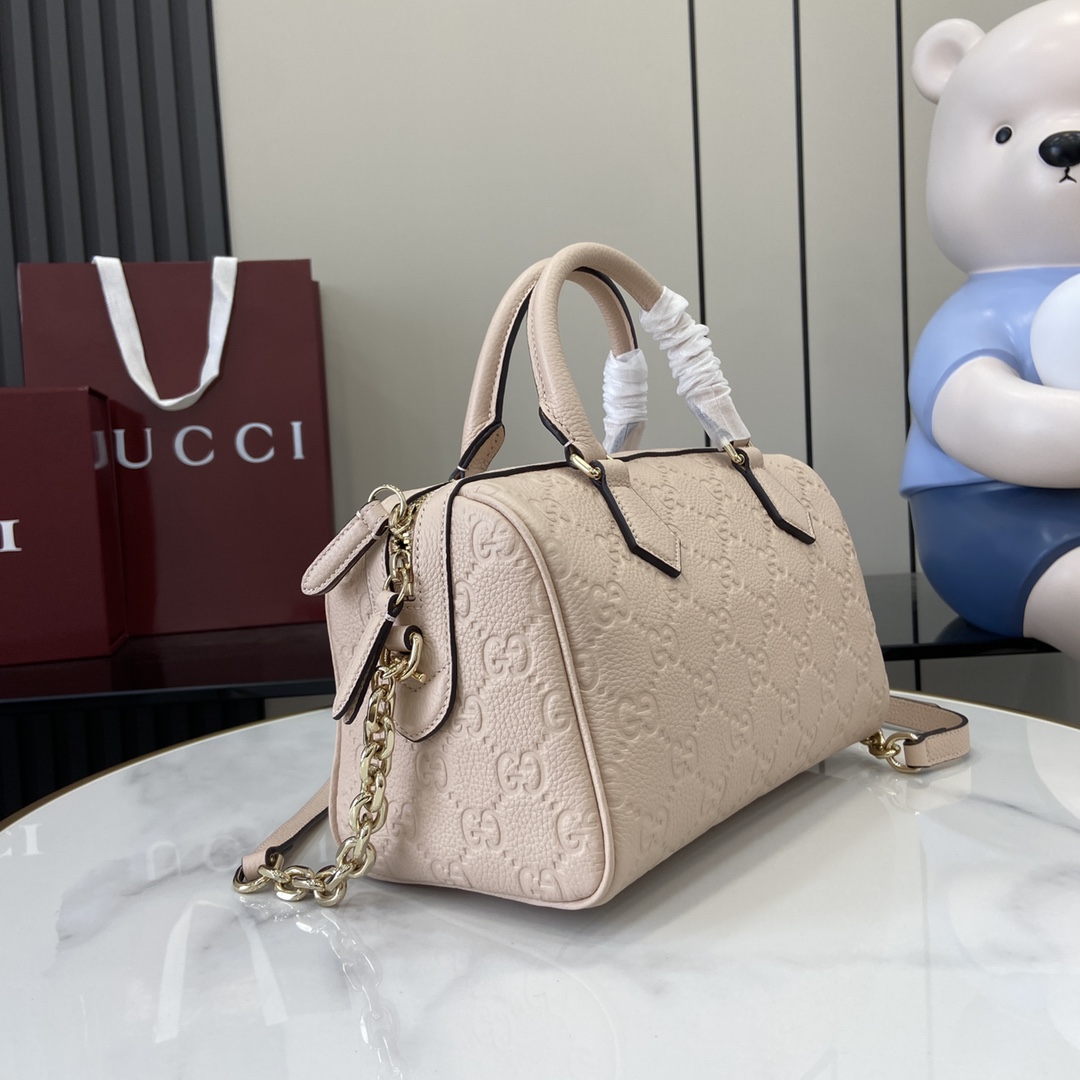 Gucci GG Emblem Small Top Handle Bag - FashionPlug