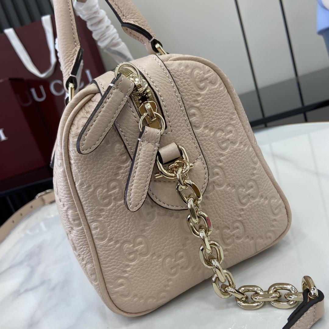 Gucci GG Emblem Small Top Handle Bag - FashionPlug