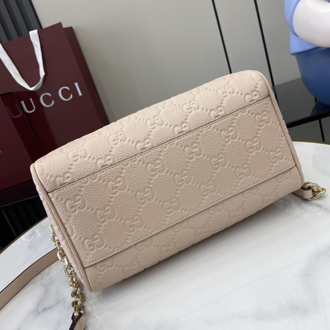 Gucci GG Emblem Small Top Handle Bag - FashionPlug