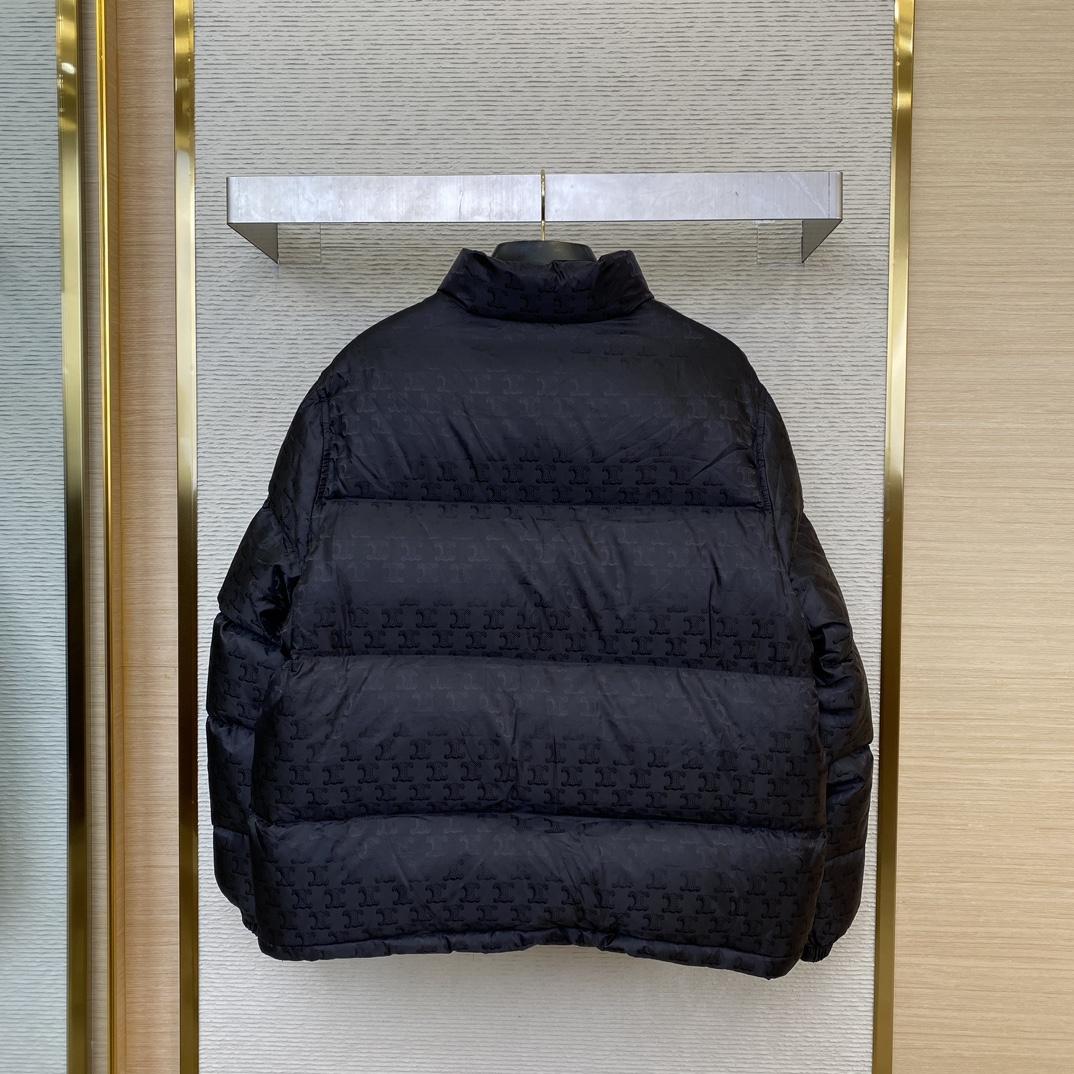 Celine Down Jacket In Triomphe Nylon Jacquard  - FashionPlug