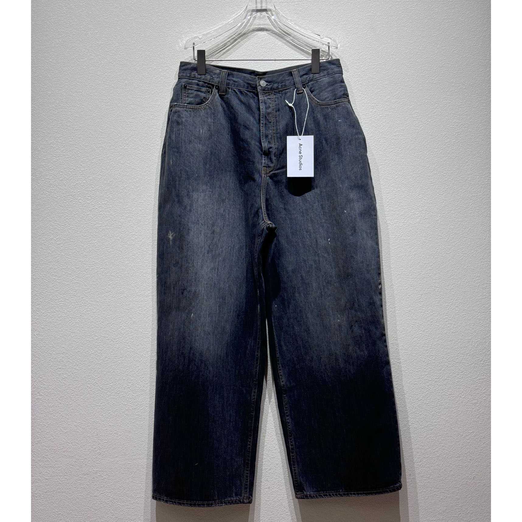 Acne Studios Men's Blue Dark Super Baggy Jeans - FashionPlug