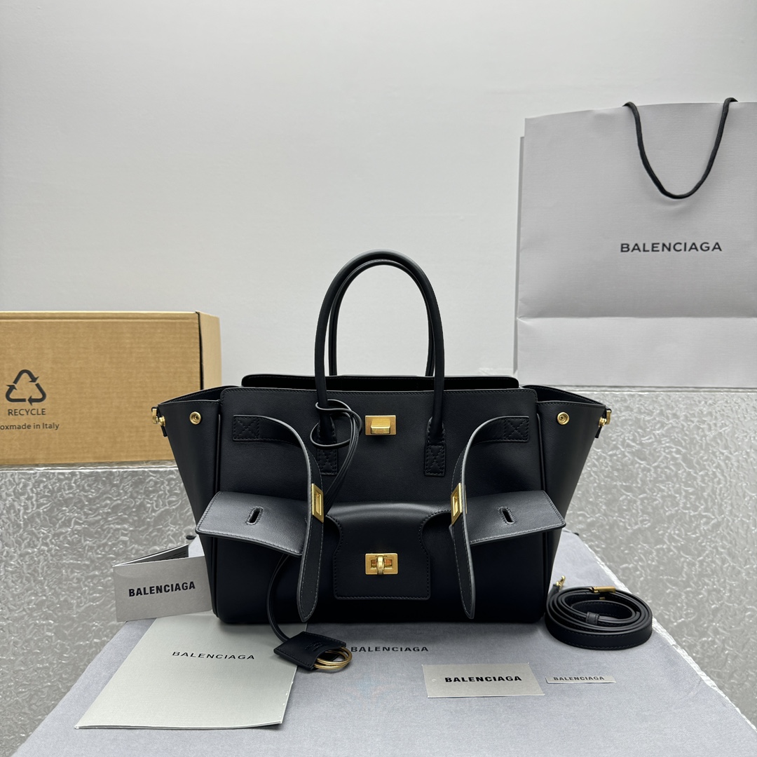 Balenciaga Bel Air Small Carry All Bag in black - FashionPlug