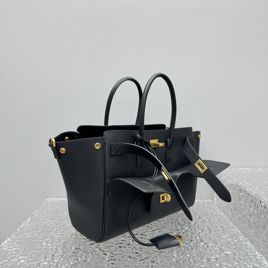 Balenciaga Bel Air Small Carry All Bag in black - FashionPlug