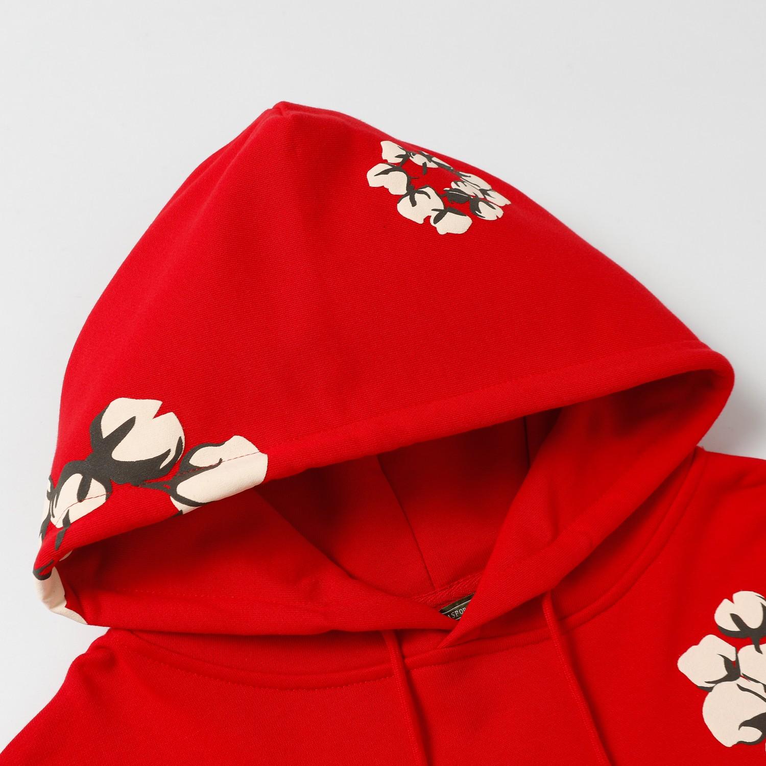Denim Tears Cactus Tears Wreath Hoodie Red - FashionPlug