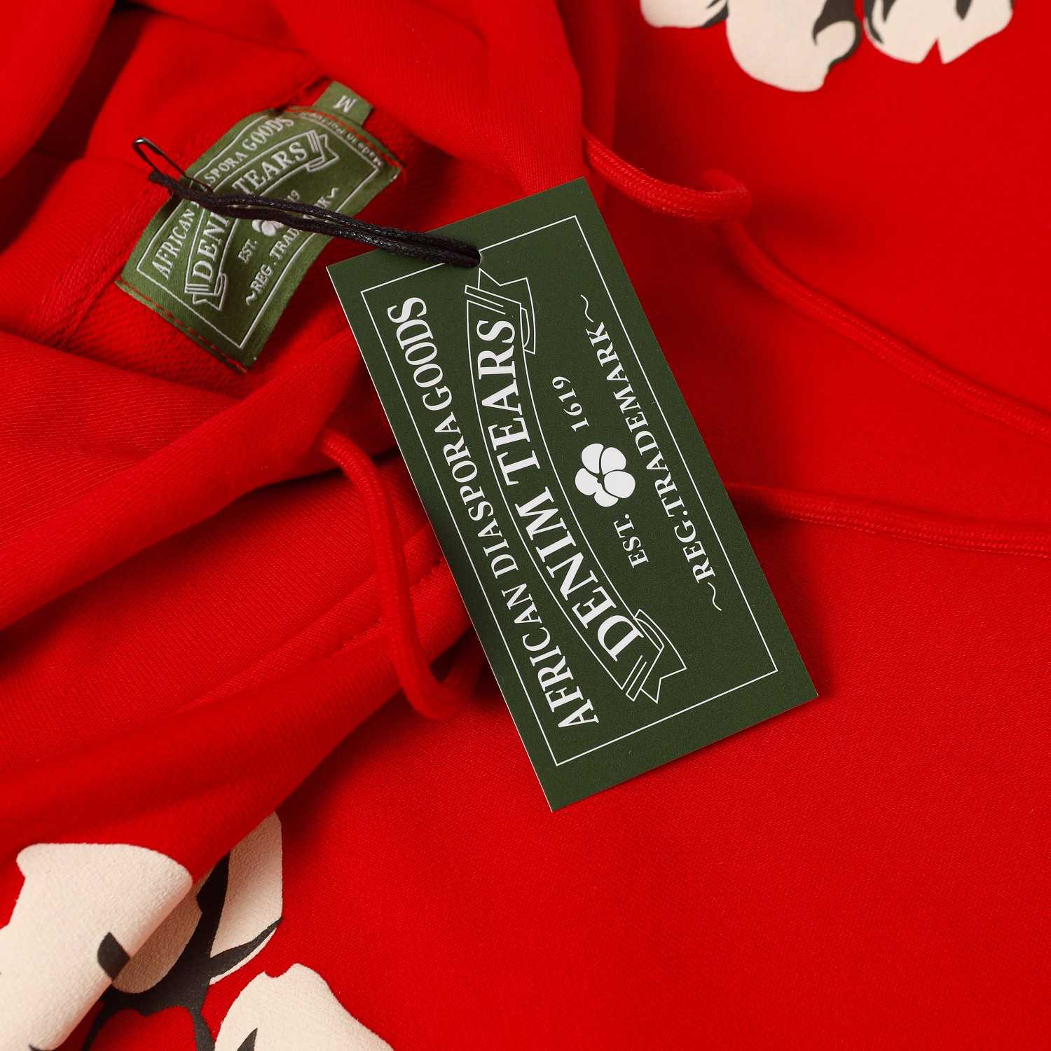 Denim Tears Cactus Tears Wreath Hoodie Red - FashionPlug