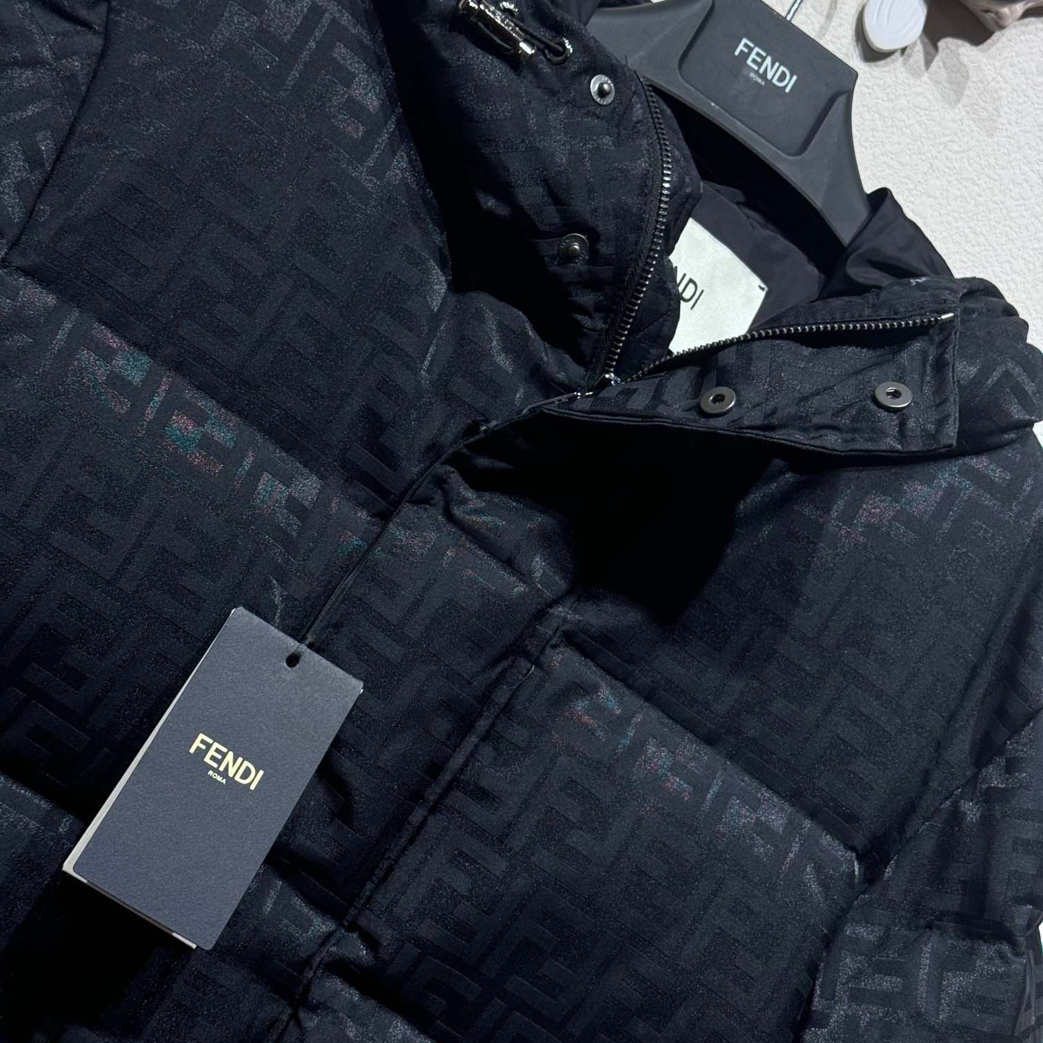Fendi Black FF Nylon Down Jacket - FashionPlug