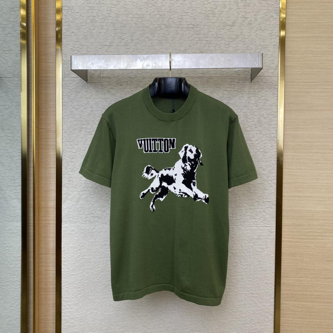 Louis Vuitton Short-Sleeved Cotton Crewneck  1AGJS2 - FashionPlug