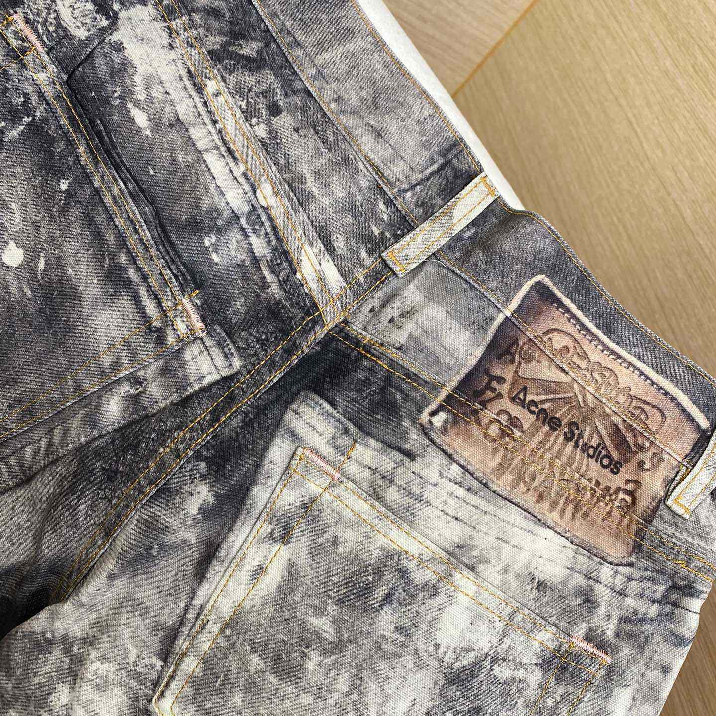Acne Studios Paint Splatter Denim - FashionPlug