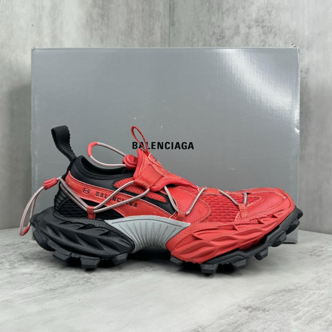 Balenciaga Hike Sneaker In Red And Black  - FashionPlug