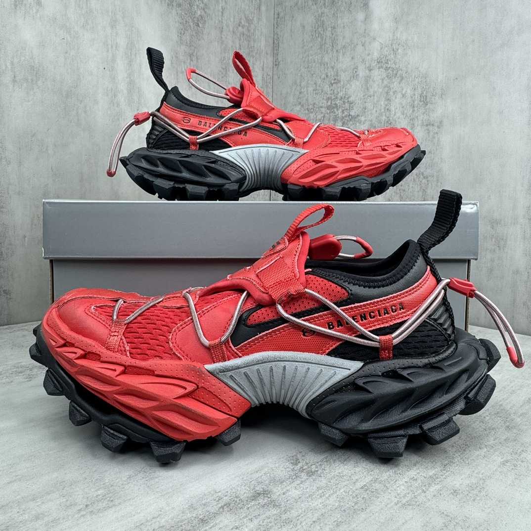 Balenciaga Hike Sneaker In Red And Black  - FashionPlug