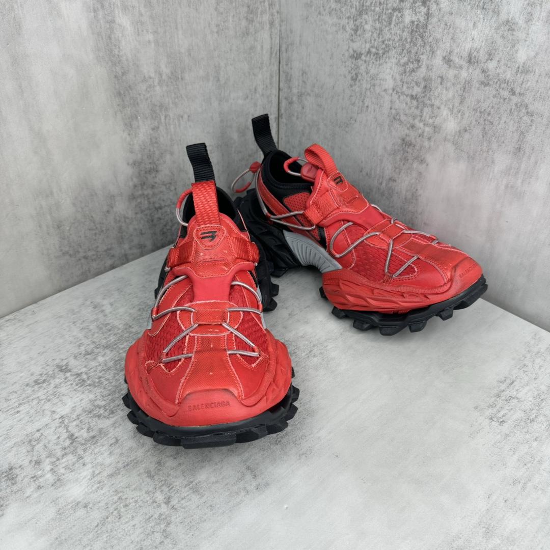 Balenciaga Hike Sneaker In Red And Black  - FashionPlug