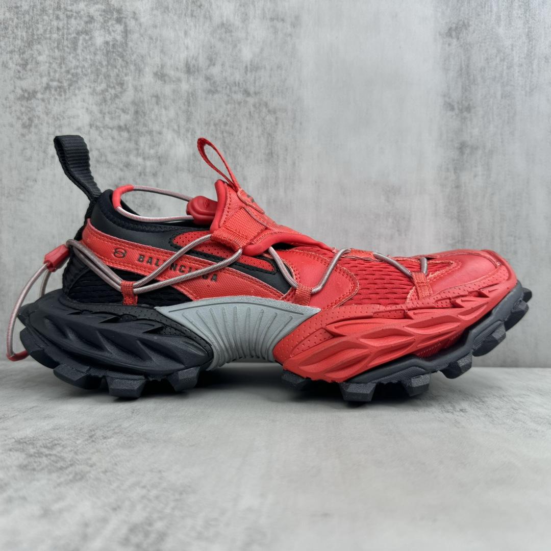 Balenciaga Hike Sneaker In Red And Black  - FashionPlug