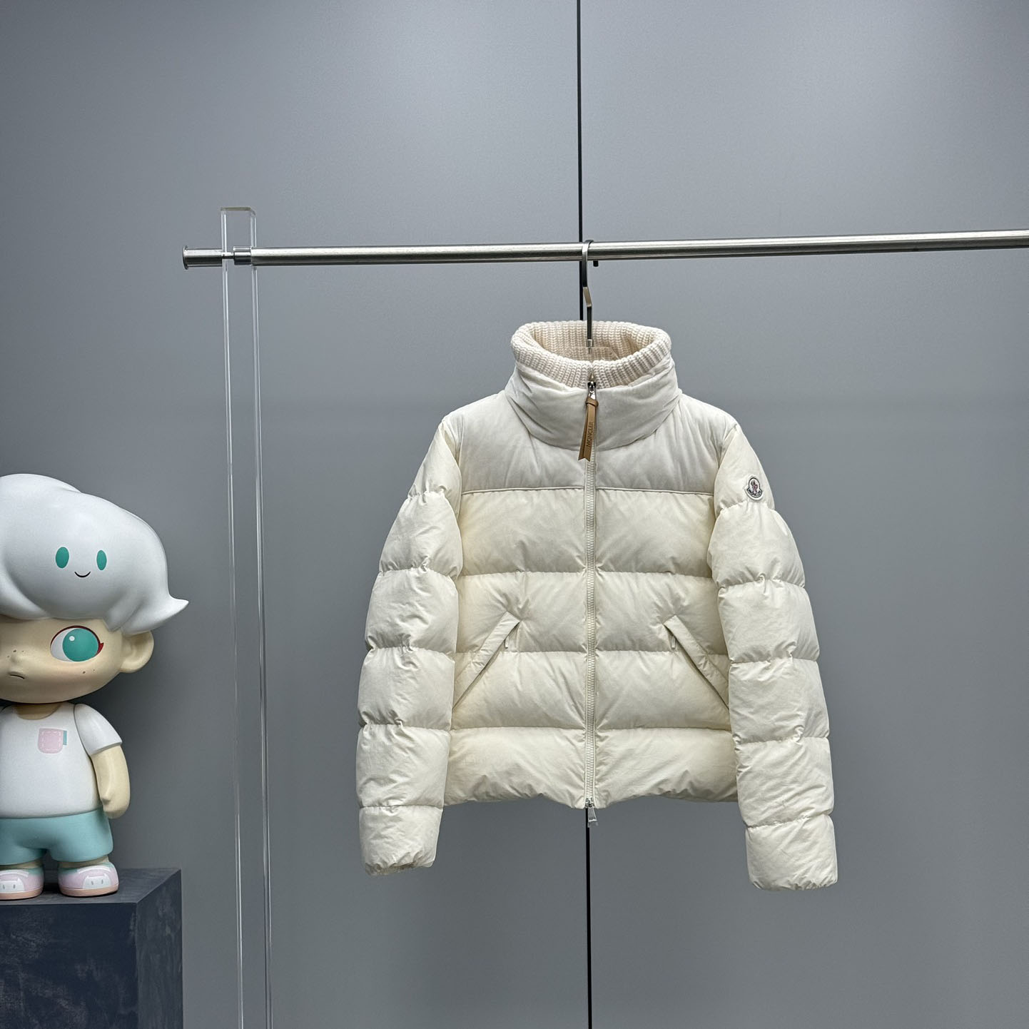 Moncler Auffrique  Velvet-trimmed Down Jacket - FashionPlug