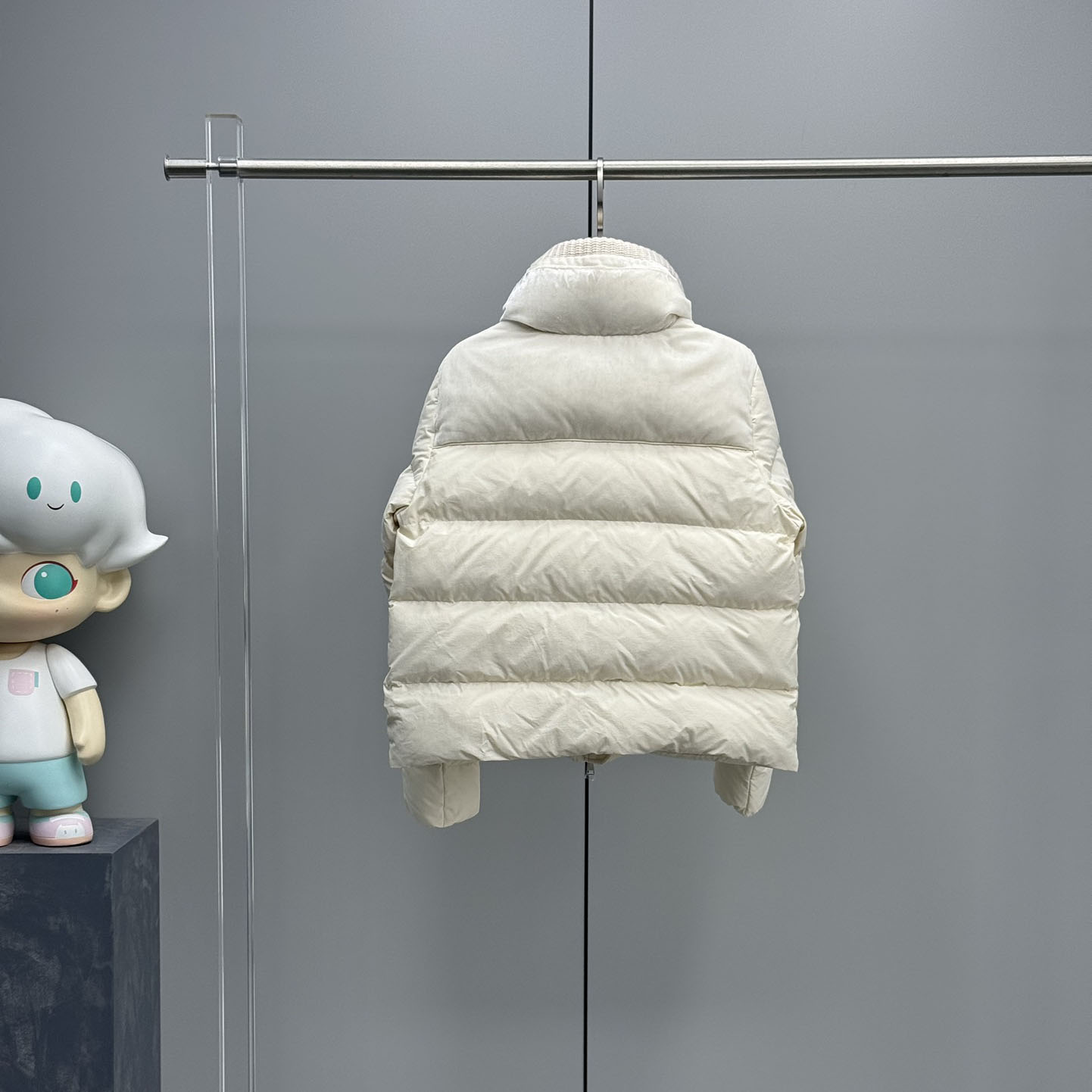 Moncler Auffrique  Velvet-trimmed Down Jacket - FashionPlug