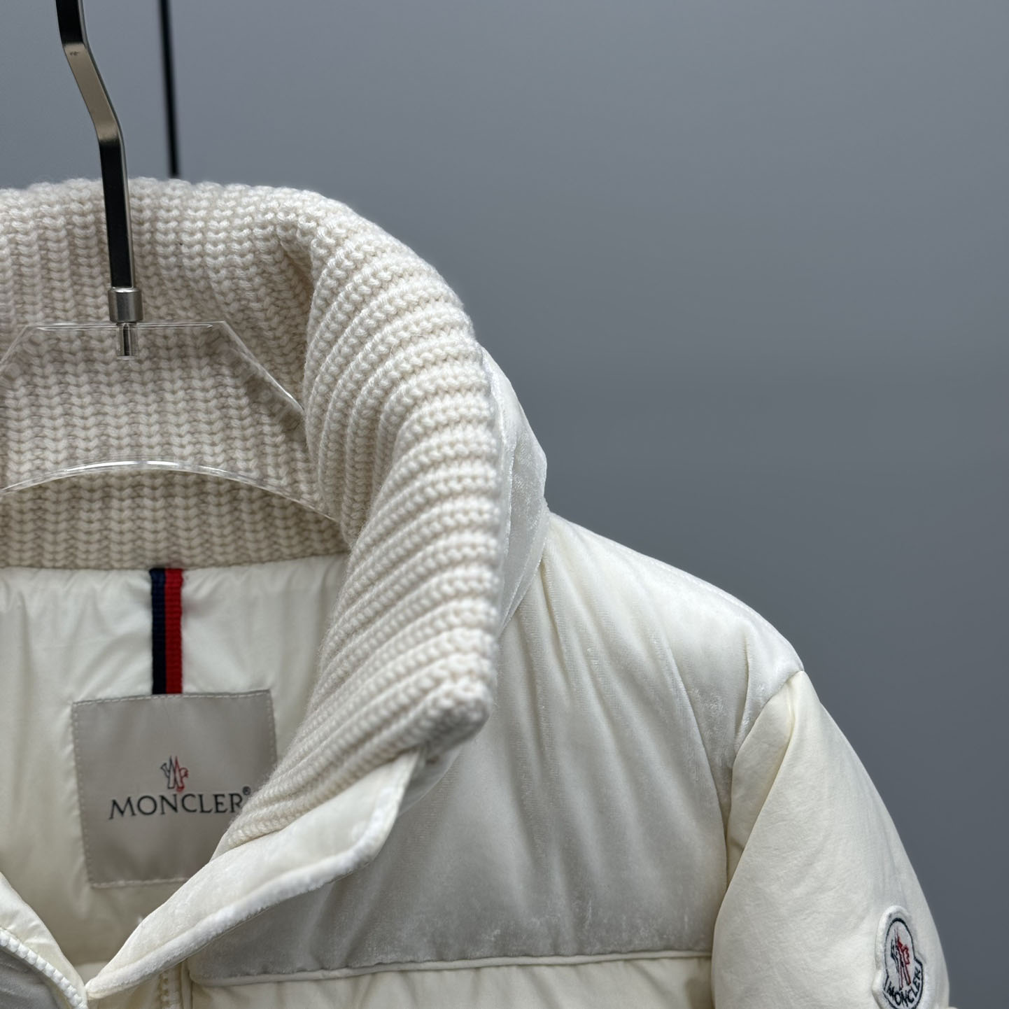 Moncler Auffrique  Velvet-trimmed Down Jacket - FashionPlug