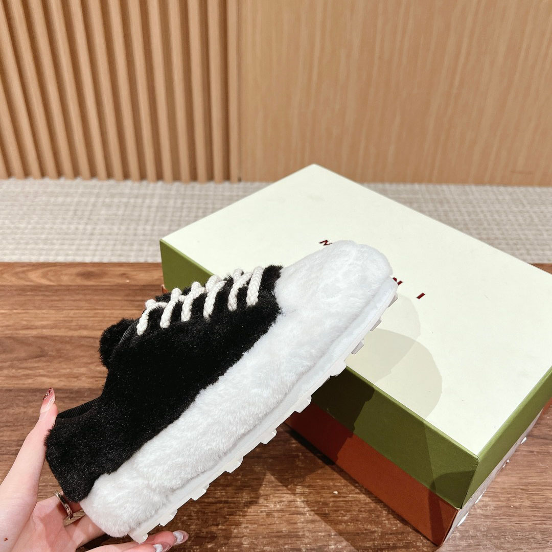 Marni Black Teddy Tennis Sneaker - FashionPlug