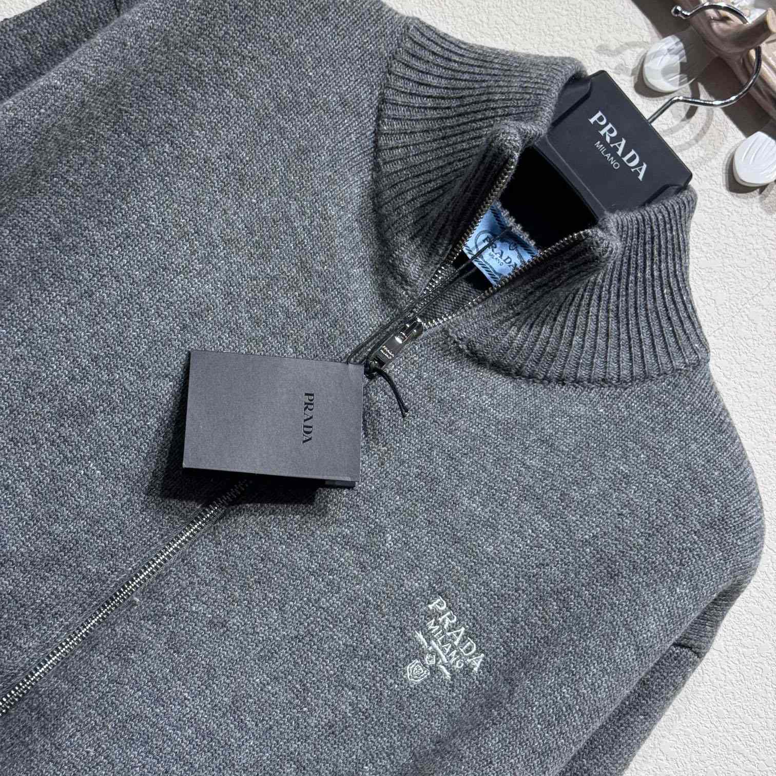 Prada Logo-embroidered Cashmere Cardigan - FashionPlug