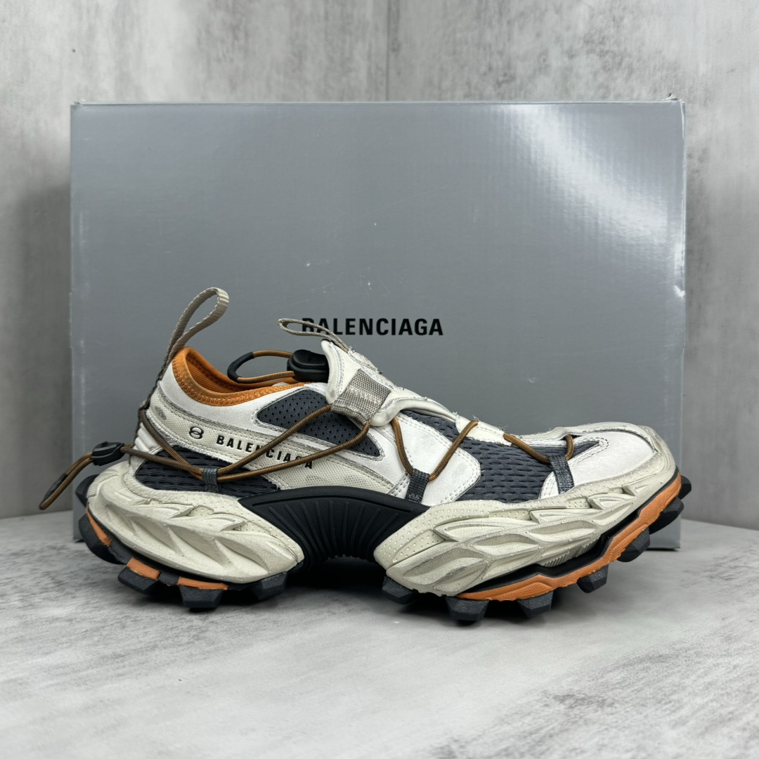 Balenciaga Hike Sneaker In Beige And Orange - FashionPlug