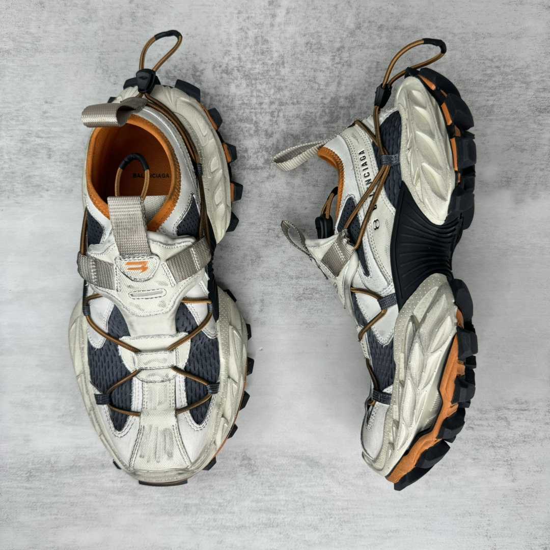 Balenciaga Hike Sneaker In Beige And Orange - FashionPlug