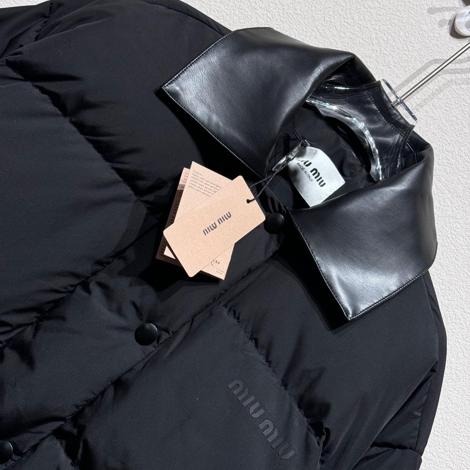 Miu Miu Cropped Down Jacket - FashionPlug