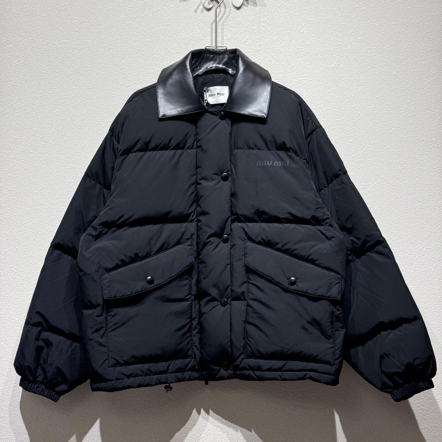 Miu Miu Cropped Down Jacket - FashionPlug