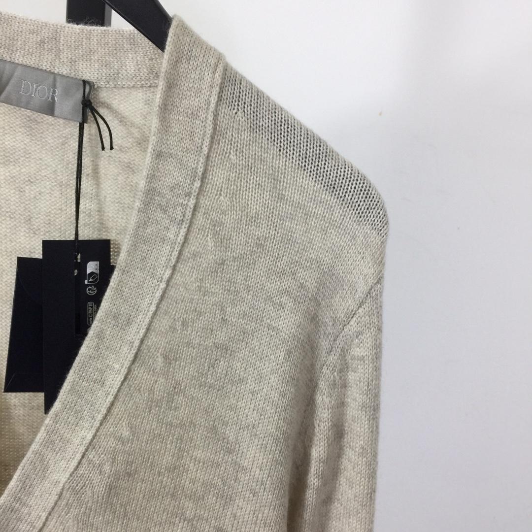 Dior Embroidered Logo Cashmere Cardigan - FashionPlug