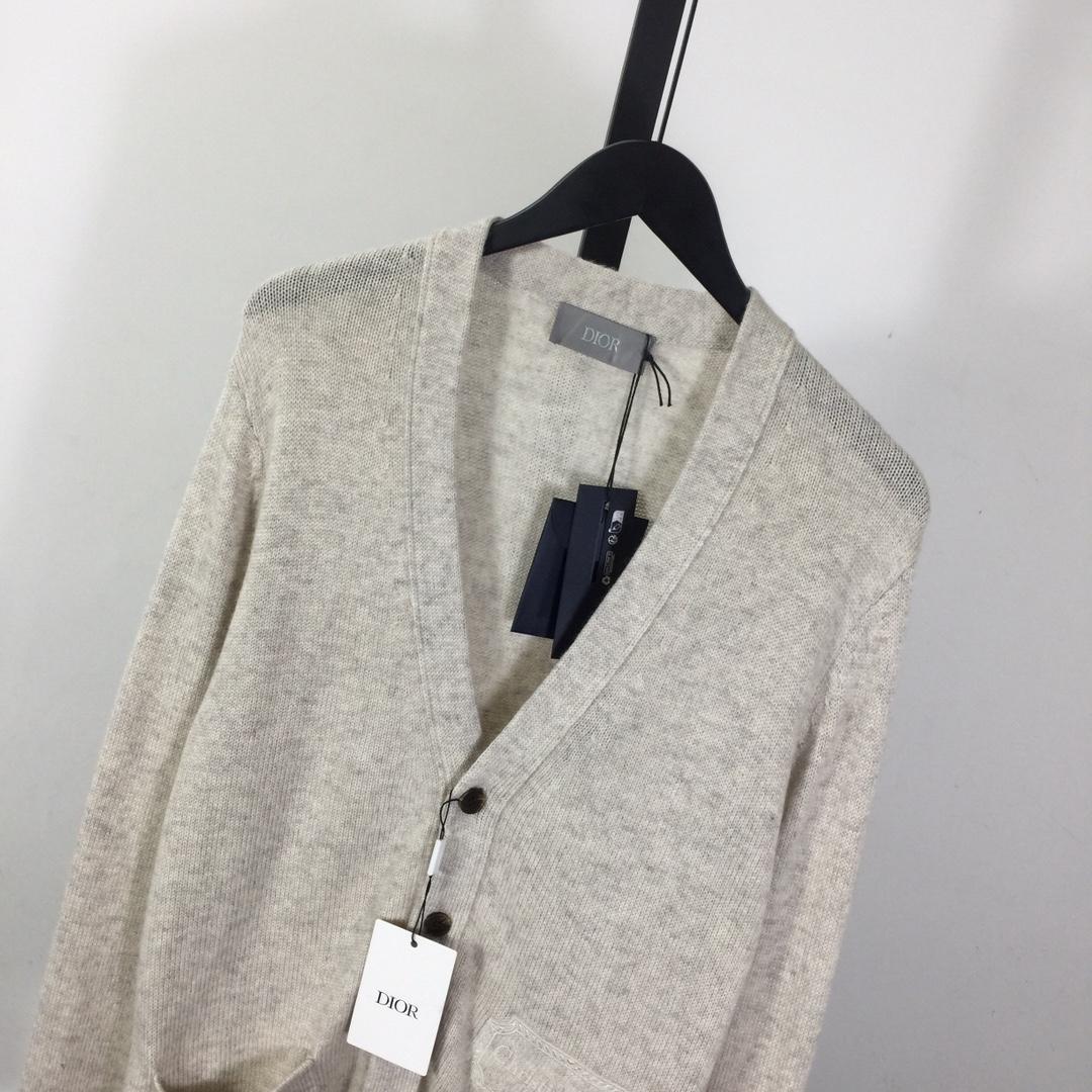 Dior Embroidered Logo Cashmere Cardigan - FashionPlug