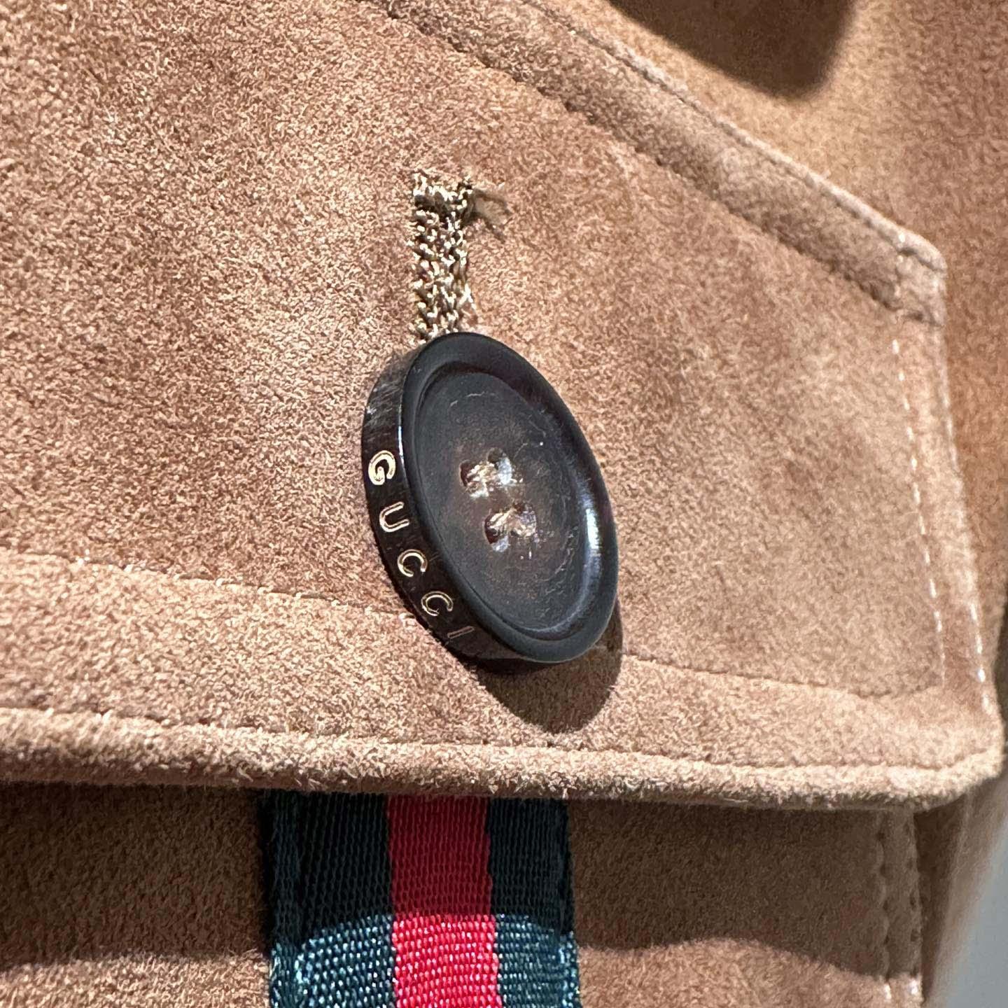 Gucci Suede Bomber Jacket With Web - FashionPlug