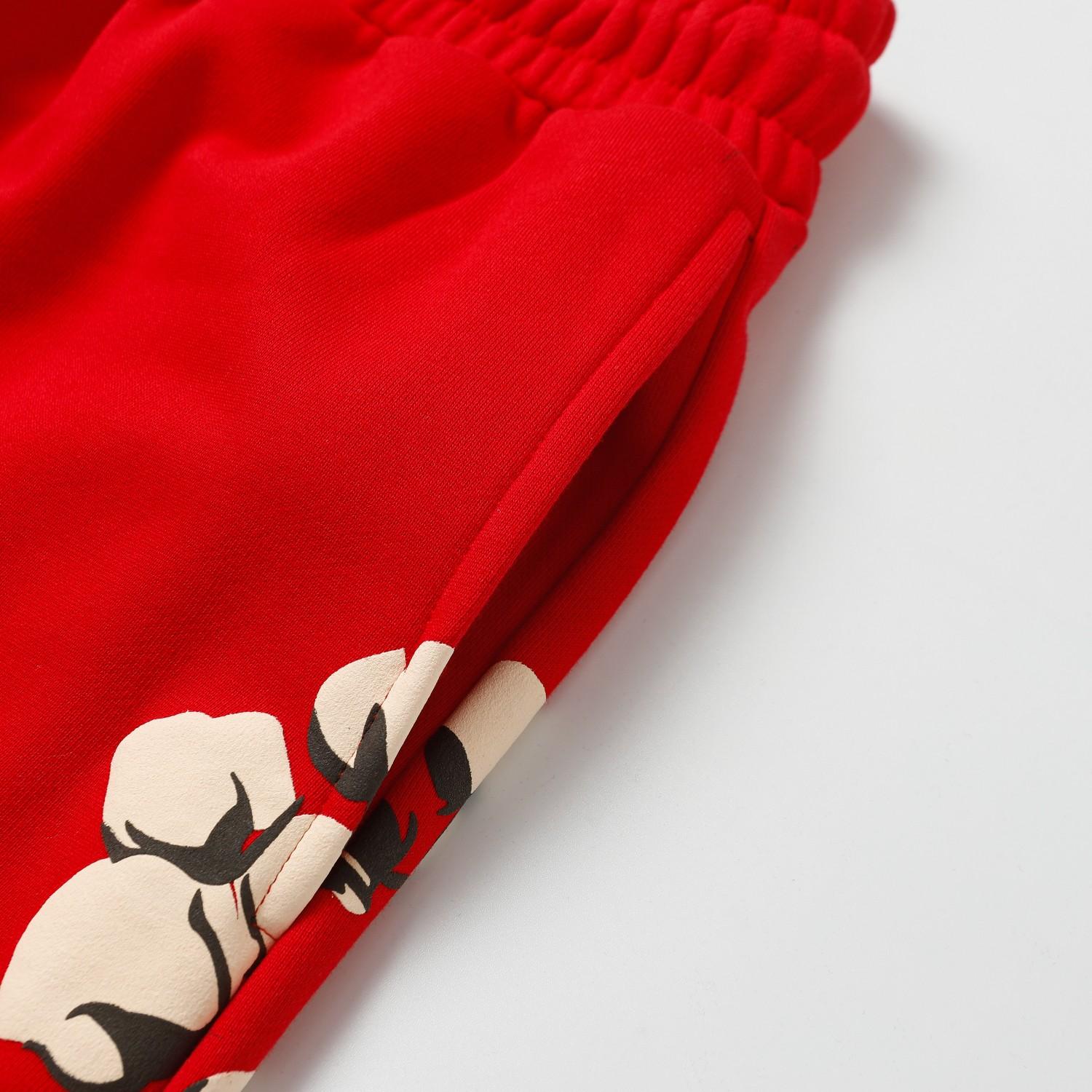 Denim Tears Cactus Tears Wreath Sweatpants Red - FashionPlug