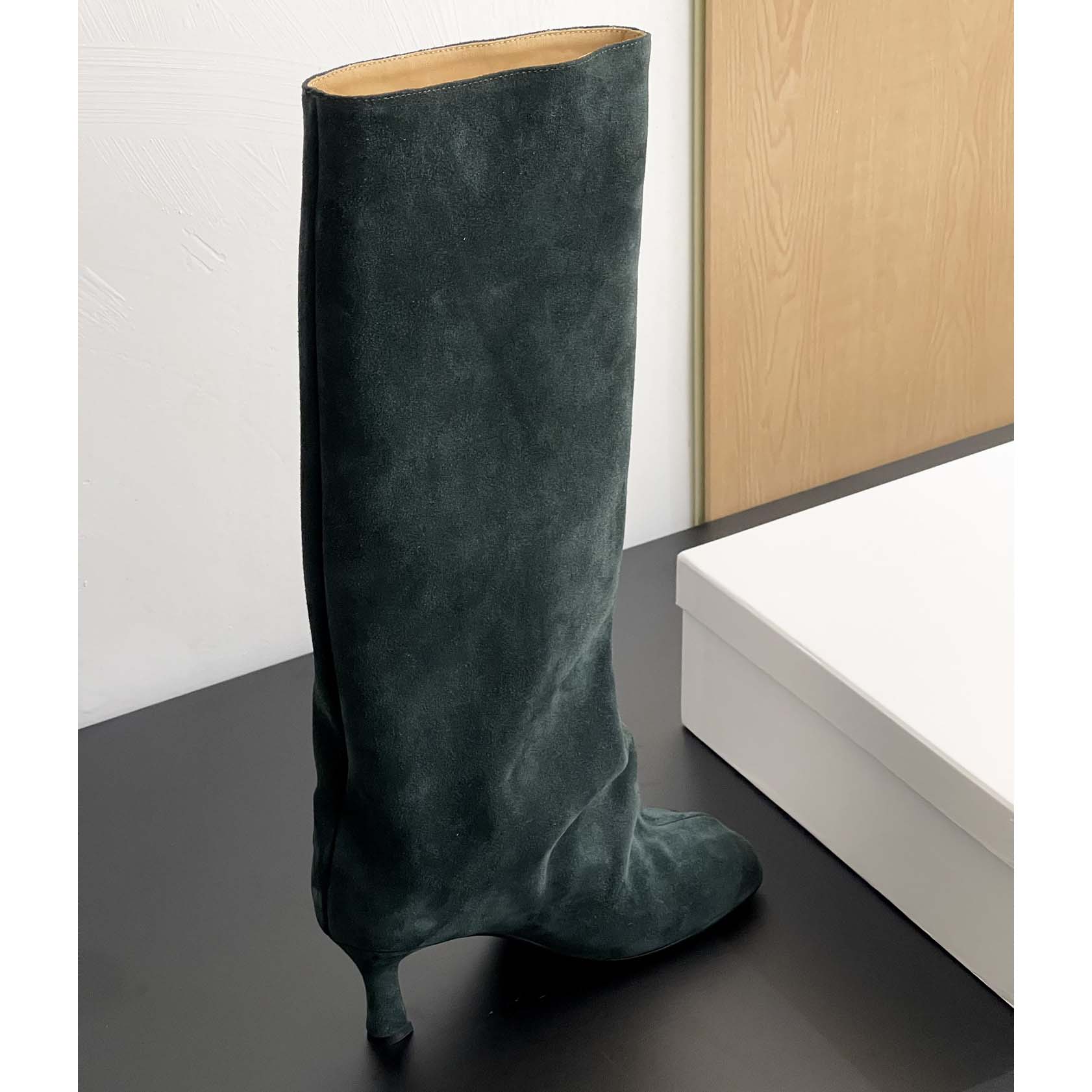 Maison Margiela Green Anatomic Tall Boots - FashionPlug