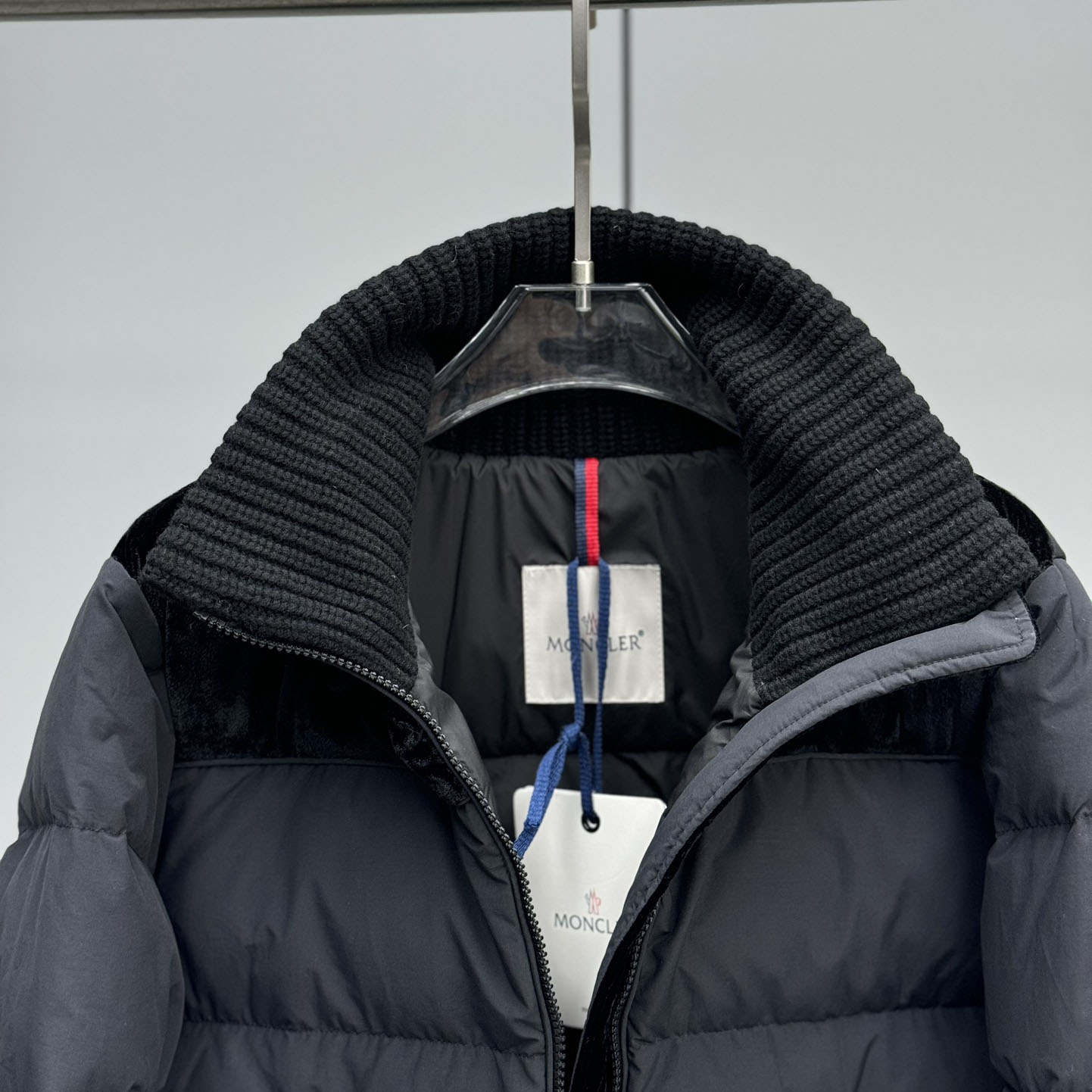Moncler Auffrique  Velvet-trimmed Down Jacket - FashionPlug