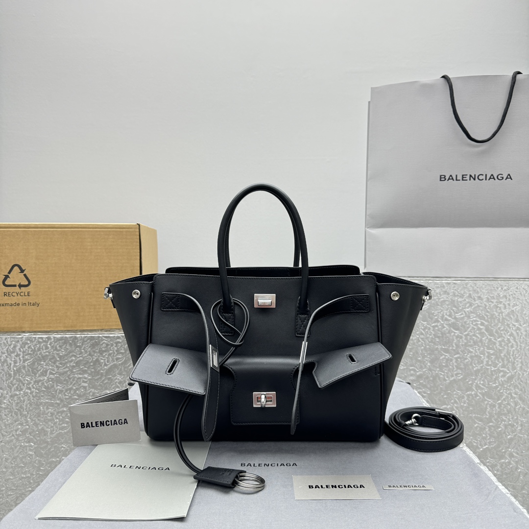 Balenciaga Bel Air Small Carry All Bag in black - FashionPlug