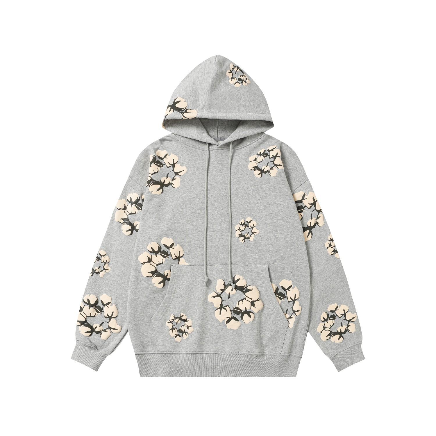 Denim Tears Cactus Tears Wreath Hoodie Grey - FashionPlug