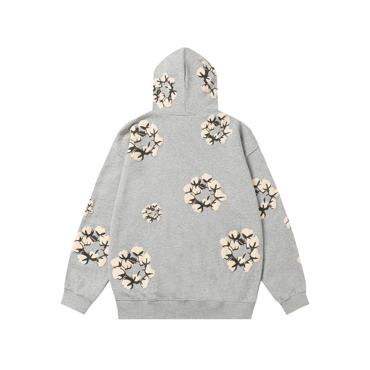 Denim Tears Cactus Tears Wreath Hoodie Grey - FashionPlug