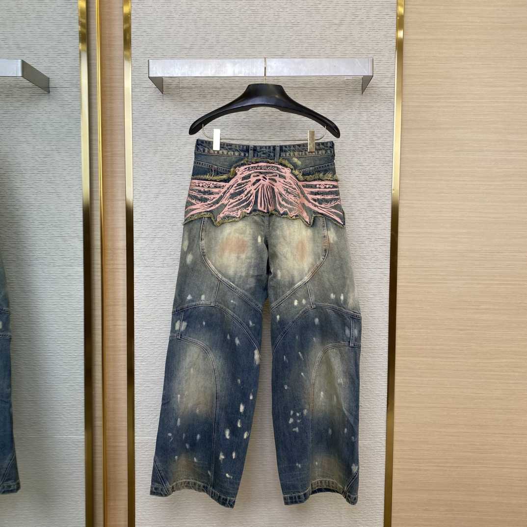 Acne Studios Loose Fit Denim Trousers  - FashionPlug