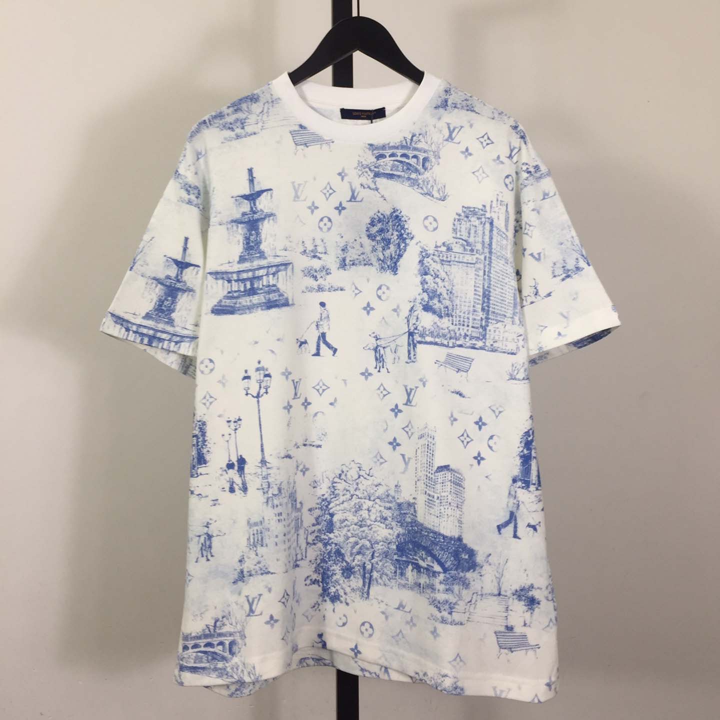 Louis Vuitton Printed Cotton Pique T-Shirt   1AGJZ4 - FashionPlug