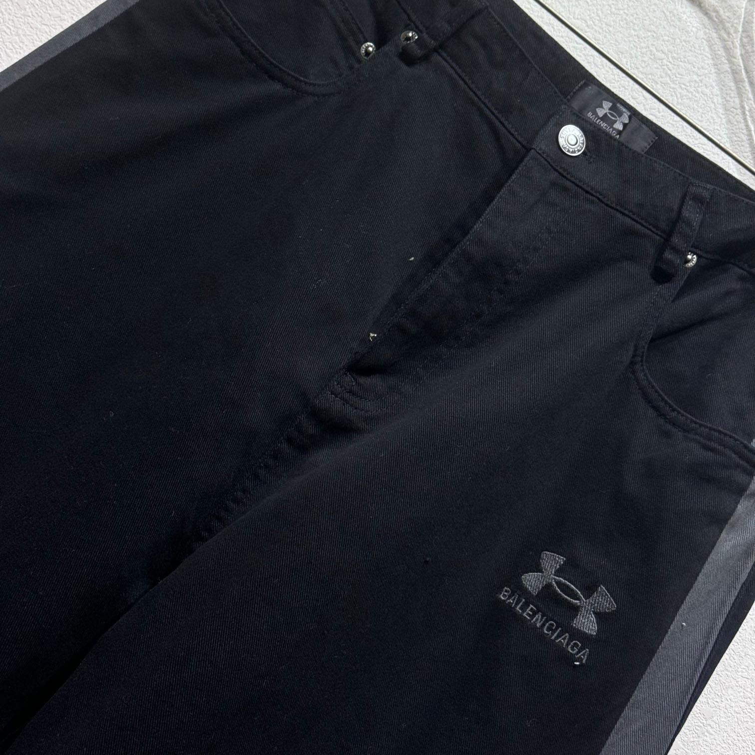 Balenciaga Under Armour® Tracksuit Denim Pants In Black  - FashionPlug