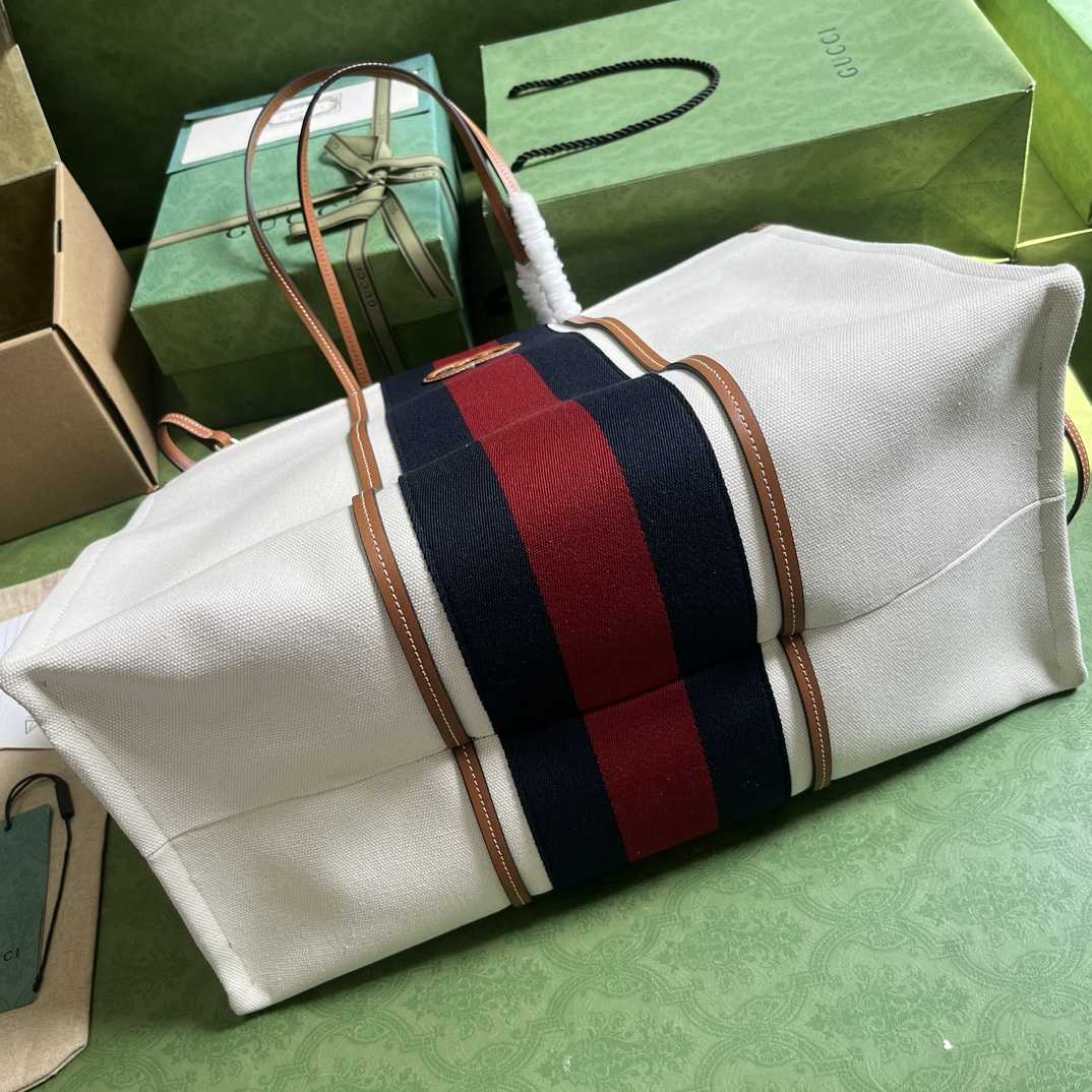 Gucci Interlocking G Large Canvas Tote Bag   44-35-22.5cm - FashionPlug