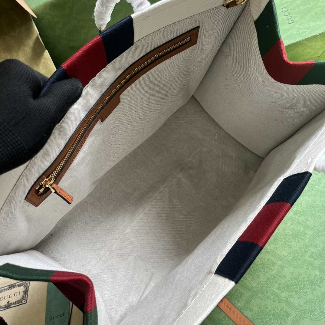 Gucci Interlocking G Large Canvas Tote Bag   44-35-22.5cm - FashionPlug