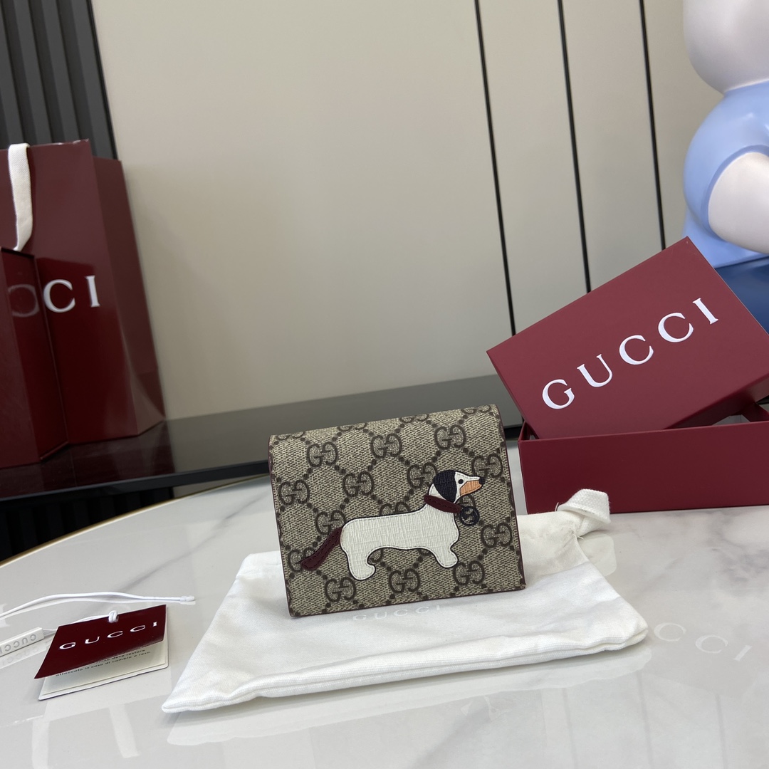 Gucci GG Mini Wallet With Dog Detail - FashionPlug