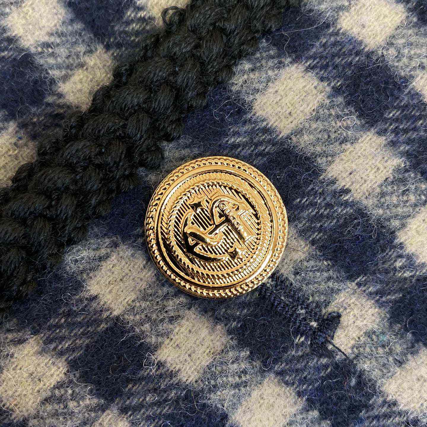 Gucci Wool Gingham Jacket With Interlocking G  - FashionPlug