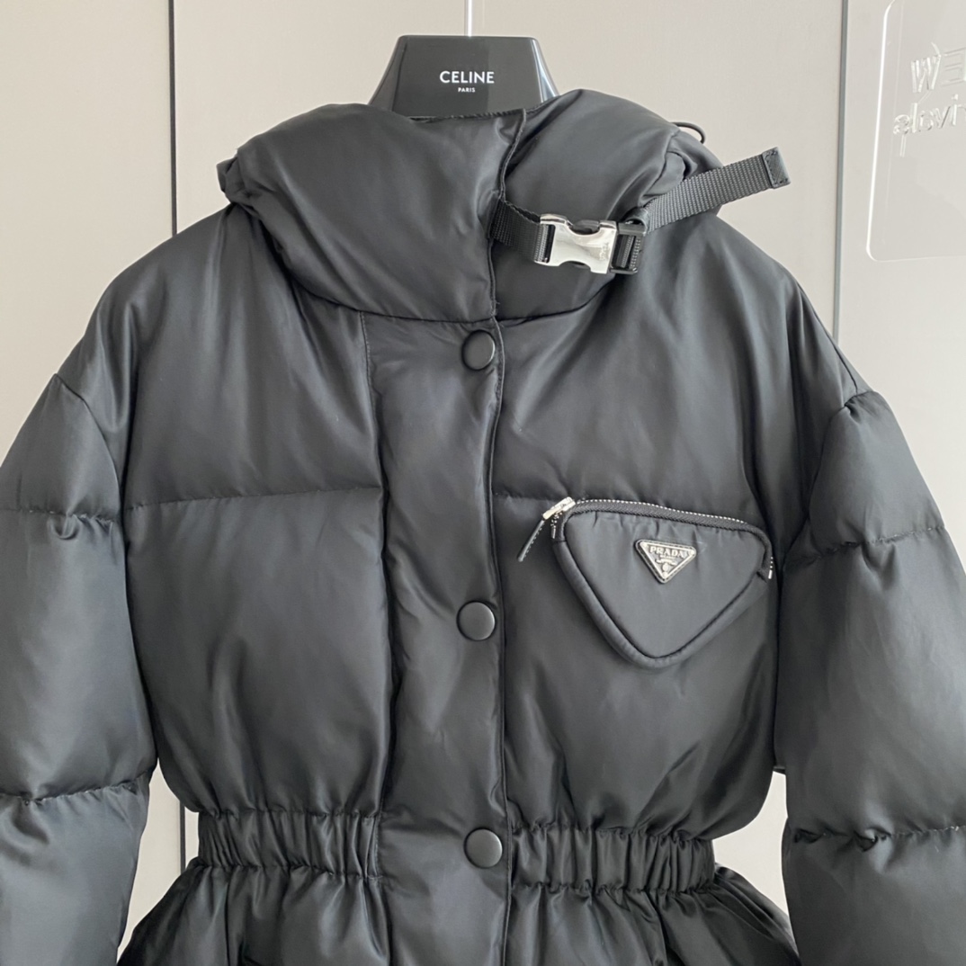 Prada Women's Hooded Re-Nylon Down Jacket - FashionPlug