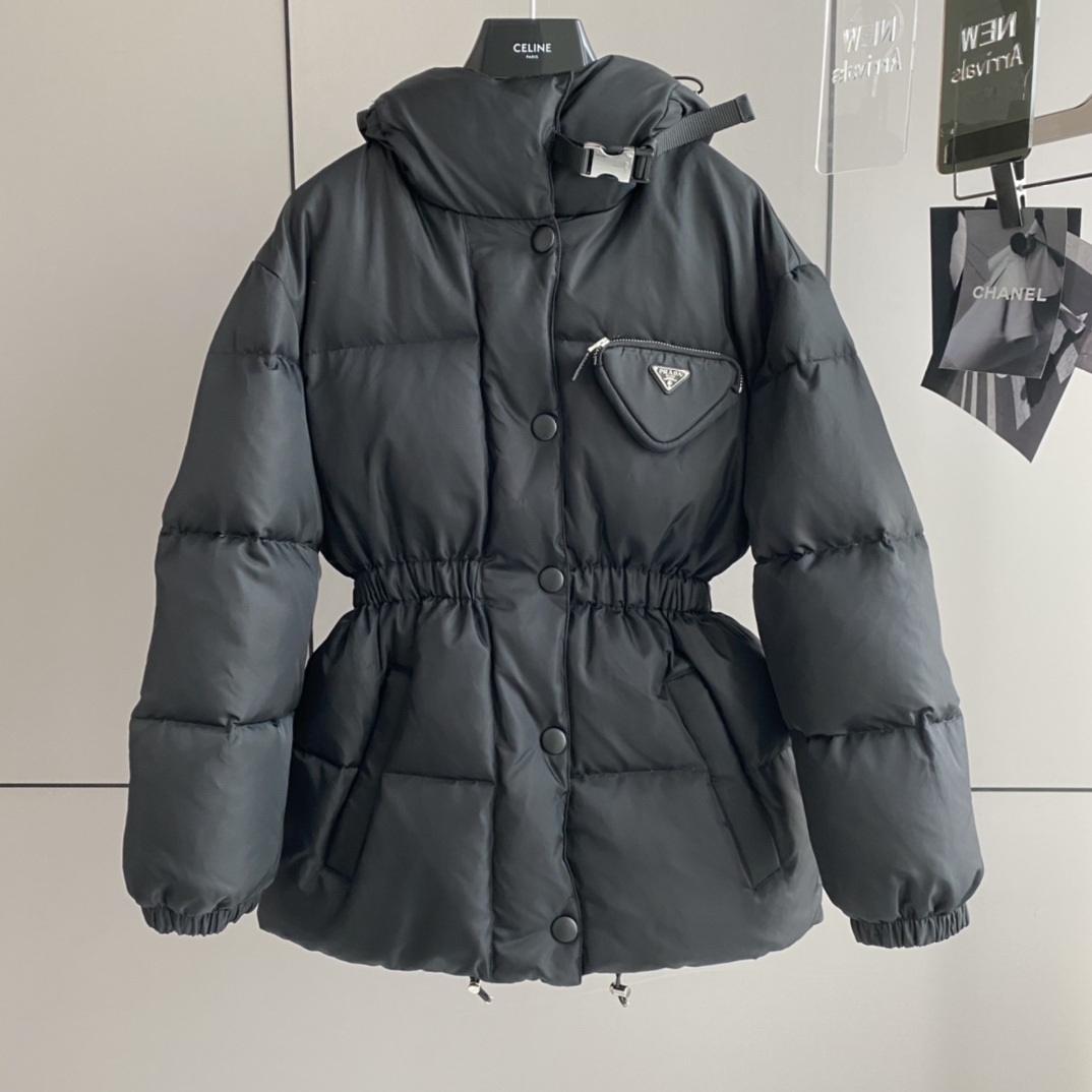 Prada Women's Hooded Re-Nylon Down Jacket - FashionPlug