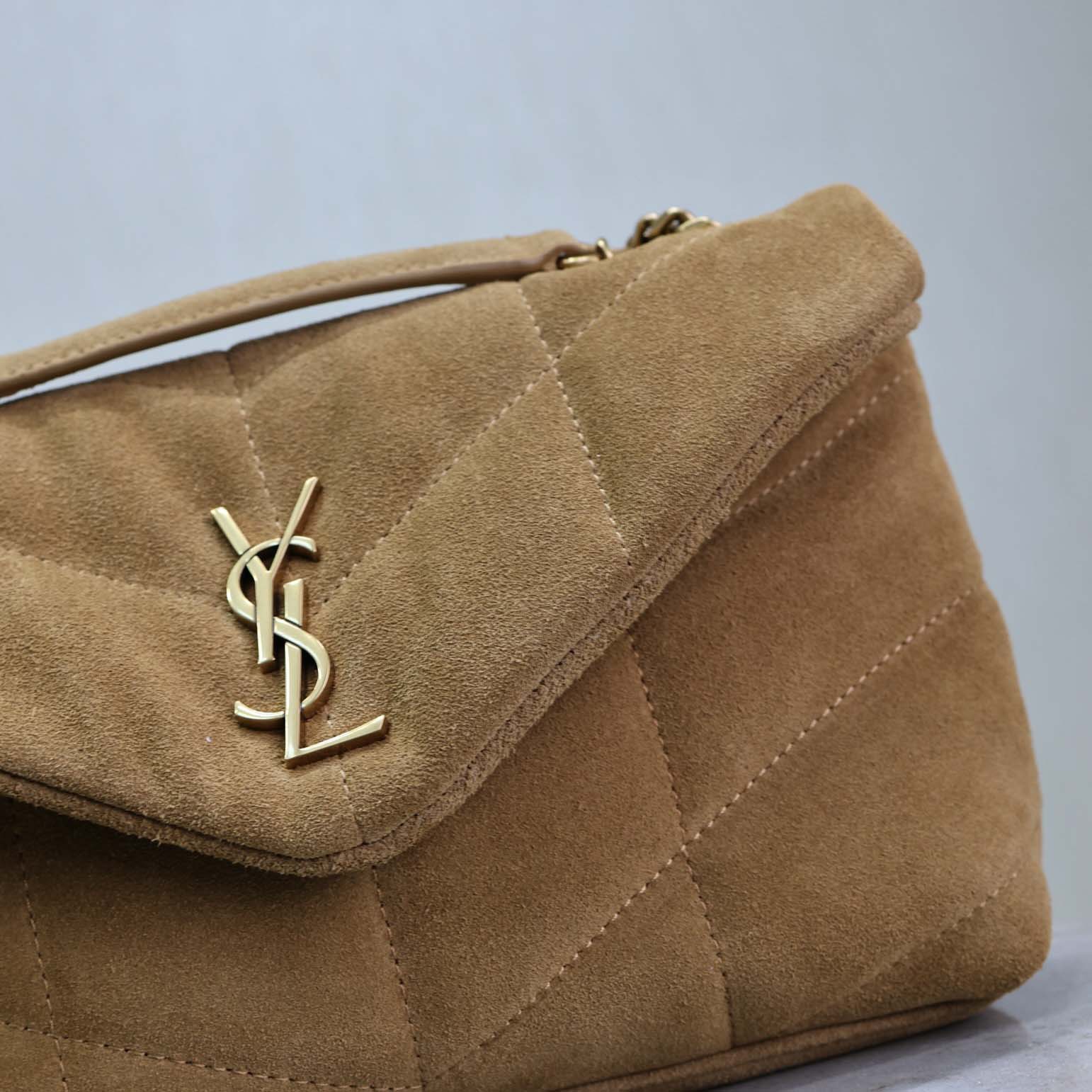 Saint Laurent Toy Puffer In Suede - FashionPlug