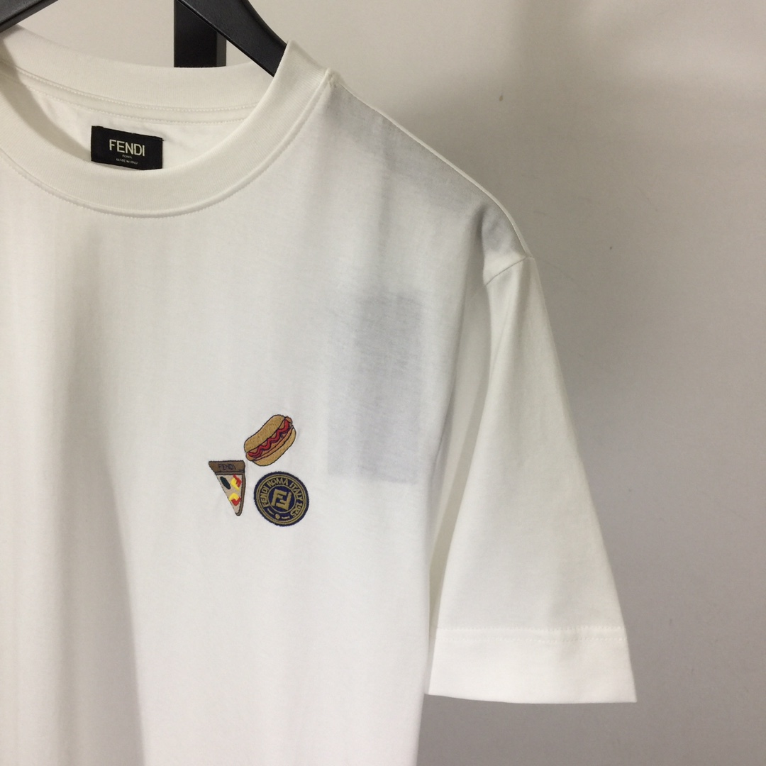 Fendi White Cotton Fendilicious T-shirt - FashionPlug