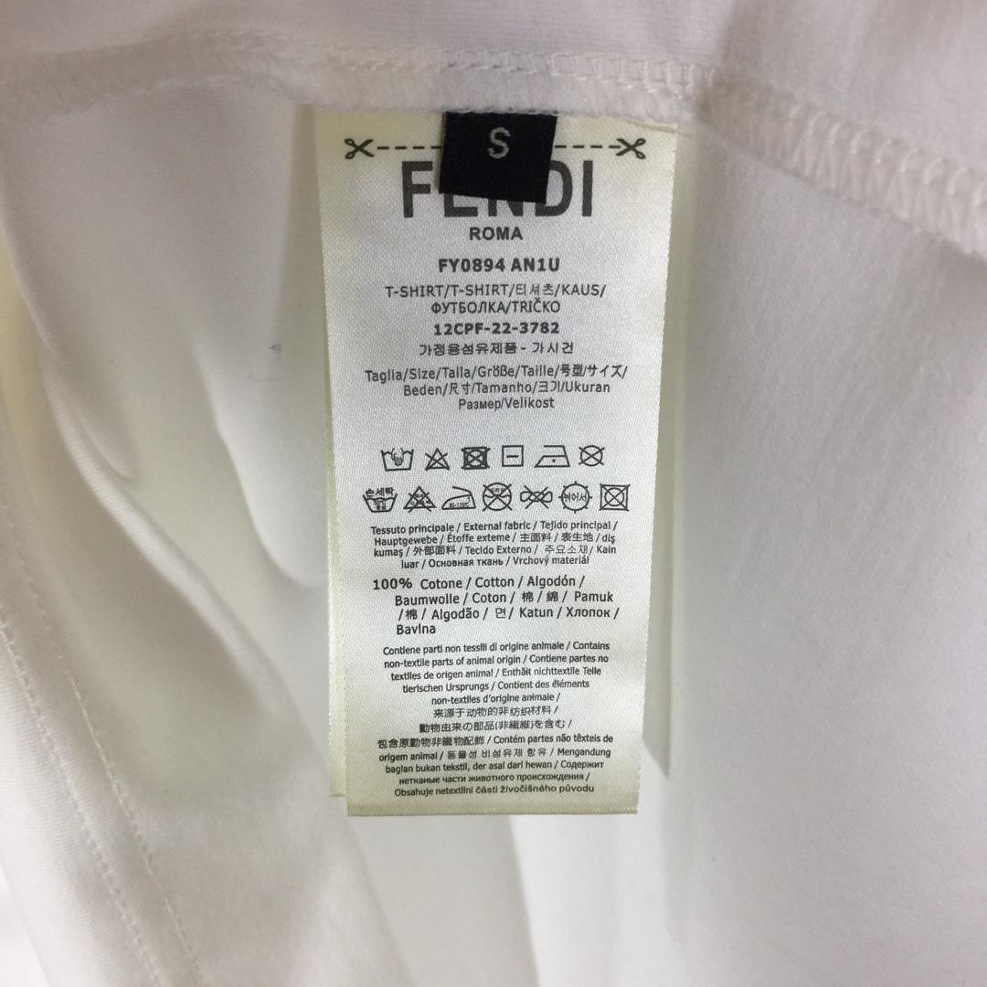Fendi White Cotton Fendilicious T-shirt - FashionPlug